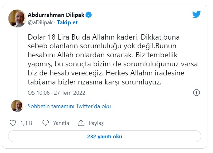 abdurrahman dilipak tan diyanete fiyat fetvasi tepkisi